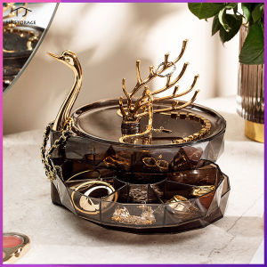 HKStorage Hộp Đựng Trang Sức Để Bàn Hộp Đựng Trang Sức Bông Tai Hình Thiên Nga Dream Dung Tích Lớn