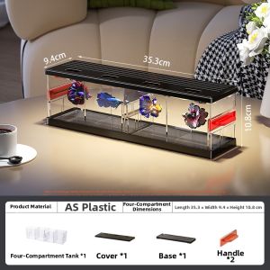 KUOTING | Small Living Room Multiple Compartments Transparent Display Aquarium for Betta Fish