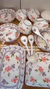 Bát Đĩa sứ Decor Chén Dĩa Sứ Dễ Thương Cute Bát Ăn cơm trang trí đồ ăn cực đẹp Tổng Hợp Bộ VioLet Tím Cưc kỳ xinh Yêu...