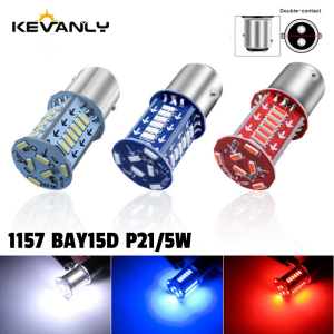 KEVANLY | 1x 1157 LED Strobe Brake Lights Motorcycle Car Turn Signal Tail Light 30SMD BAY15D DRL Water Flashing Reversing Parking Lamp Red