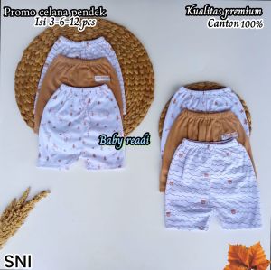 Celana Pendek Bayi 12/6/3 pcs Kualitas premuim Celana bayi laki laki dan permpuan Bahawan Bayi