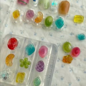 other | Artistic Nail Art Silicone Mold Cute Hard Candy Juice Soft Candy Bear Banana Grape Fruit Ice Cream 3D Design Nail Art Mold