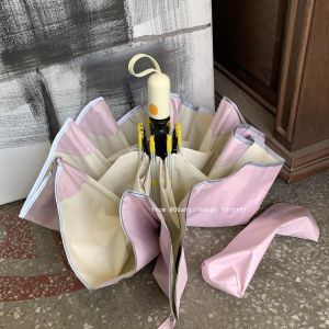 Berlin Quarterly~ Thickened Automatic Sunshade Umbrella Lace Trim Colorful Gel Sun Umbrella round Corner Couples Suitable