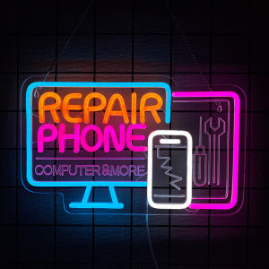 Phone Repair Neon SignNeon Lights Hanging Wall Art Decoration for Business Cellphone Tablet Laptop Desktop Computer Repair Shop