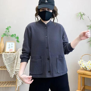 เสื้อแจ็คเก็ตฤดูใบไม้ร่วง ทรงหลวม แขนยาว ทรงสั้น สำหรับผู้หญิง ฤดูใบไม้ร่วง 2025 ใหม่ แฟชั่นสตรี วัยกลางคน คุณแม่