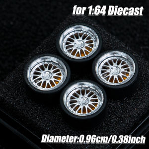 Bộ Mâm Xe 3D In Bằng Nhựa Resin Tỷ Lệ 1:64 4 Chiếc Kèm Lốp Cao Su Dành Cho Xe Mô Hình MINI GT Tomica JDM Nâng Cấp Bánh Xe.