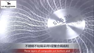 German 316 stainless steel wok non-stick wok household seven-layer cooking uncoated