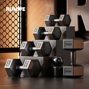 Runwei Hexagonal Dumbbells Fitness Equipment Home Gym Arm Muscle Training Set Combination for Men And Women 10kg Pair