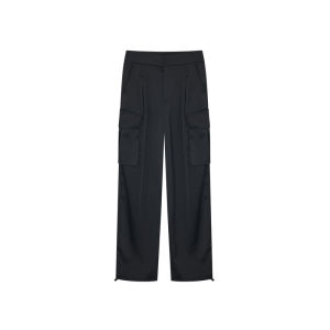 Peoleo Casual Pants Workwear Style Autumn New Fashion Cool Sweet Large Pocket Slimming Trousers Straight Leg Long Pants