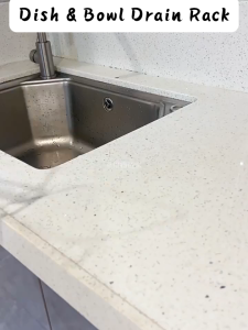 Stainless Steel Dish Rack Countertop Rack With Drain Tray Multifunction Storage Rack Under Sink