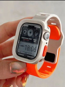 Case+Strap For Apple Watch Ultra 2 49mm 44mm 40mm 45mm 41mm Silicone watchband bracelet correa cover for iWatch series 8 9 7 6 SE 5 4