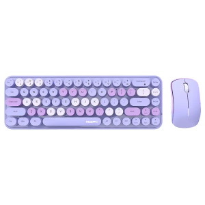 MOFII Wireless Keyboard and Mouse Cute Colorful 68 Round Keycap Compact Keyboard for Computer Computer Desktop Laptop