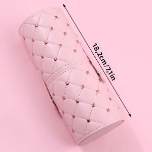 1 Chiếc Đen Liễu Móng Khóa PU Cọ Trang Điểm Bảo Quản Xô Chống Bụi Chống Nước Du Lịch Di Động Hộp Đựng 18.2x7x7cm