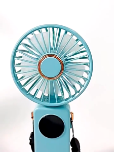 Rechargeable 5-speed Mini Fan Adjustable Cooling Handheld Fan with Battery Display Charging Mobile