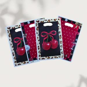20Pcs/40Pcs Cherry Pattern Cherry Gift Bags Red and White Polka Dots Bows Stars Hearts Suitable for Gift Packaging Bags for Holiday Events and Parties Themed Parties and Party Supplies Small Party Gift Bags. Small Gift Packaging Bags Return Gi...