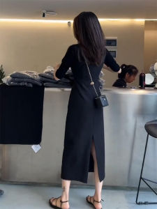 YUFUQING | Elegant Black Slim Fit Dress Hepburn Style Midi Skirt Womens Fashion Spring New Arrival Polyester Fiber A-Line Skirt