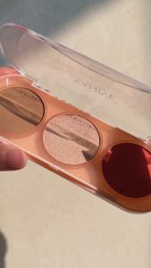 SANIYE 【BPOM】3 Warna Blush On Glitter Highlighter Palette Multi Fungsi Contour Wajah Makeup E0358