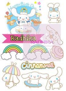 Topper kue Cinnamoroll custom nama dan ucapan