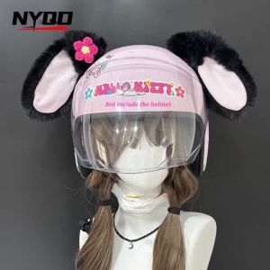 Mũ Bảo Hiểm Xe Máy Trang Trí Tai Thỏ Tai Mèo Tháo Lắp Nhanh Phụ Kiện Mũ Bảo Hiểm Trượt Tuyết Mũ Bảo Hiểm Xe Máy Dành Cho Nữ Chất Liệu Cotton Polyester