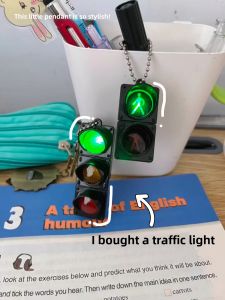 Traffic Light Key Pendants Toy Traffic Signal Model Artificial Signboard Kindergarten Teaching Aids Bag Keychain