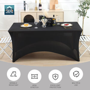 Elastic Table Case Catering Table Cover Black Tablecloth Bar Cocktail Table Cover Slip Hotel Party Table Decoration