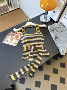 GUZILIAN | เสื้อกั๊กแขนกุดคอวีผูกโบว์สีบล็อก Pure Desire สำหรับผู้หญิงในช่วงฤดูร้อน เสื้อคลุมกันหนาวแบบลำลองสไตล์เกาหลี ผ้าฝ้ายผสมโพลีเอสเตอร์