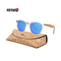 Kenbo Square Polarized Wooden Sunglasses For Men Women Fashion Wood Sun Glasses Design UV400 Bamboo Grain Eyewear With Gold Case.