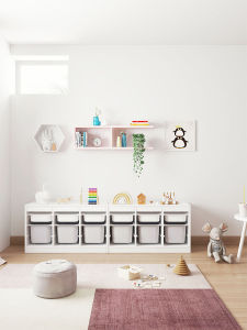 KEBIXIONG | Children Toy Storage Rack and Bookshelf Wooden