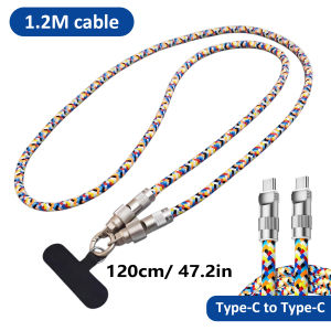 2-IN-1 PD Fast Charger Cable Mobile Phone Lanyard USB-C to Type-C Lanyard Data Cable PD Fast Charge For iPhone 17 Xiaomi HUAWEI