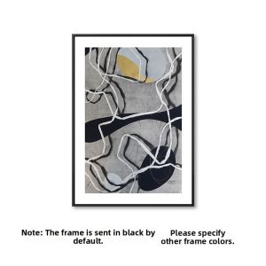 Modern Artistic Simple Black and White Lines Painting