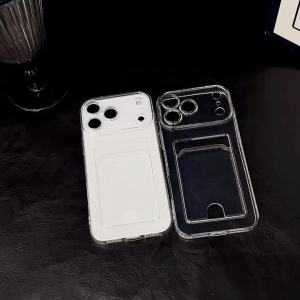Crystal Transparent Case for Samsung Galaxy S26 Ultra S25 FE S23 S22 S24 Plus A17 A16 Card Slot Luxury Shockproof Clear Cover