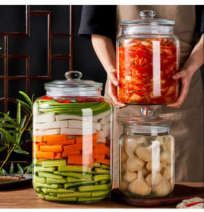 Glass Pickle Jars Kitchen Thickened Pickling Jar Kitchen Large Airtight Can 1Kg/ 3Kg/ 5Kg/7.5kg/10kg/15kg/20kg