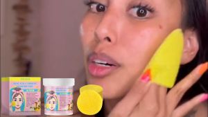 EELHOE คลีนซิ่งแพด ฟองน้ำทำความสะอาดผิวหน้า แผ่นทำความสะอาดกรดขมิ้นโคจิกทำ Kojic Acid Turmeric Cleansing Pads แผ่นทำความสะอาดผิวหน้าเพื่อทำความสะอาดและลดรูขุมขนผ้า ความสะอาดรูขุมขนอย่างอ่อน ให้ผิวกระจ่างใสดู