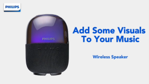 Philips Wireless Bluetooth Speaker Punchy Bass Colorful Lights 7-Hour Playtime Black TAS2108BK/00