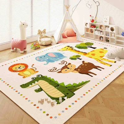 Childrens Room Carpet Waterproof Play Area Mat Living Room Bedroom Crawling Playing Pad Easy to Clean No-Wash Rug for Kids