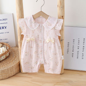 Clothes for Babies Thin Summer Clothing Newborn Baby Girl Sleeveless Leotard Princess First Month Old 100 Days Old Crawling Suit Butt Wrap Clothes