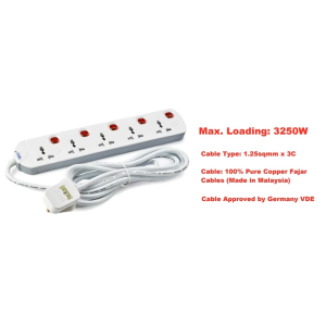 MAY (SELAMAT) 3 / 4 Gang Universal Extension Trailing Socket Outlets