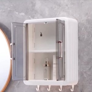 🔥SG Seller🔥Bathroom Wall Mounted Storage Racks Cabinets with No Drill Design