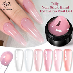BORN PRETTY 15ml Jelly  Clear White Pink Non Stick Hand Solid Extension Gel Nail Art Polish French Nails Finger Prolong Construction Hard Gel