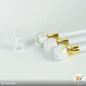 ชุดรางผ้าม่าน ชุดราวผ้าม่าน หัวลายไม้ พร้อมส่ง รางขนาด 26 มม. ลายไม้หยก-คอทอง