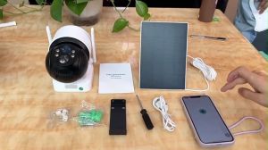 Hamrol 3MP Solar PTZ Wifi Camera Outdoor 1080P PIR Human Detection Wireless Surveillance CCTV IP Cameras With Solar Panel 7800mAh Recharge Battery