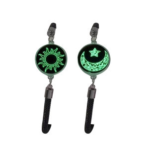 2024 sáng mặt trời và mặt trăng dạ quang bằng thép không gỉ đá quý Vòng đeo tay dây bện Vòng đeo tay đôi thời trang và tinh tế