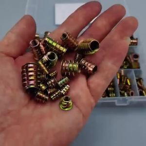 70/120/260pcs Threaded Inserts Nut Combination Tool Kit for Wooden Furniture Hexagon Socket Screw Connectors Bolt Fastener