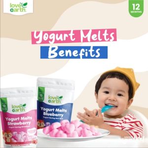 [Ready Stock] Love Earth Organic Baby Yogurt Melts - Mango/Banana/Strawberry/Blueberry 12M+ (20g)- For 12 Months+ 宝宝乳酪零嘴零食