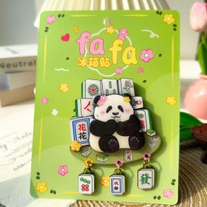 Flower Panda Refridgerator Magnets Chengdu Base Souvenir Wooden Multi-Layer Movable Magnetic Sticker Cultural and Creative Peripheral Gift