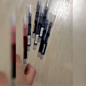 5pcs/SET:0.5mm Straight Full Needle Tip Sign Pen Liquid Gel ink Refill Deli Ballpen Muji Flex Design