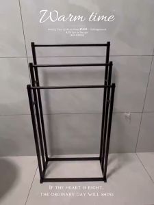 Floor standing towel rack punch-free three-layer vertical storage rack light luxury clothes rack