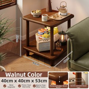 ZHUOHE | Antique Style Solid Wood Side Table Two Layer