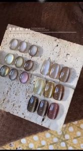 Set sơn gel mắt mèo hổ phách mùa thu QingYou 9 màu sơn móng