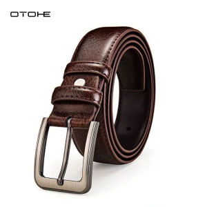 OTOHE Men Belts Soft PU Leather Belts Utility Waist Belts 120cm Adjustable Length Dress Belts for Men with Classic Buckle Vintage Jeans Belt for Men